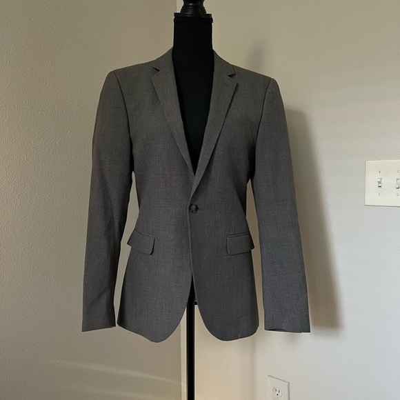 Topman Gray One Button Wool Blend Sportcoat Slim Fit - Picture 1 of 4